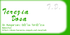 terezia dosa business card